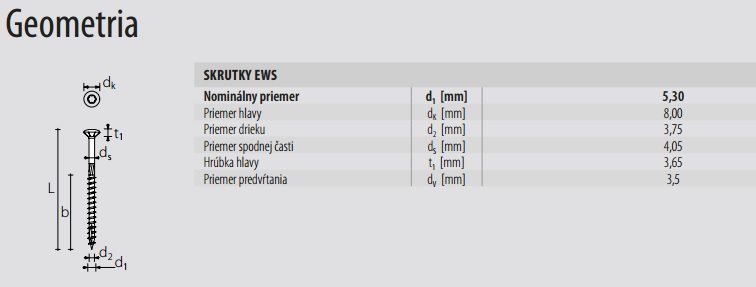 EWS Rothoblaas skrutky