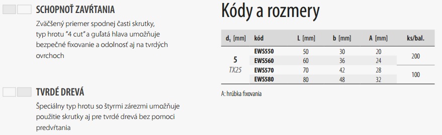 EWS Rothoblaas skrutky