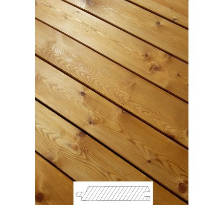 Sibírsky smrekovec fasádny obklad Trapez 24x140/146x4000mm VEH TOP AB