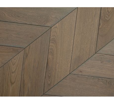 Dub masív chevron-vzor rybia kosť 15x130x370 šedý grey olej, selekt 4V