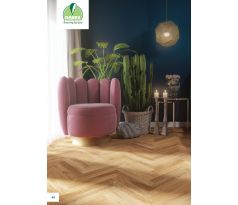 Dubová vrstvená parketa-vzor rybia kosť 11x120x600 standart triedenie, natur waxoil, kartáč, 4V hrana