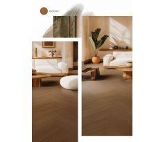 Dubová vrstvená parketa-vzor rybia kosť 11x70x490 standart triedenie, Ice Brown waxoil + UV Lak, 4V hrana